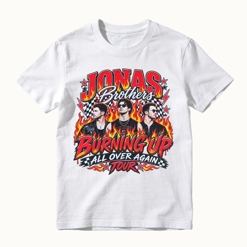 J0nas Brothers Burnin' Up All Over Again Tour Music T-shirt
