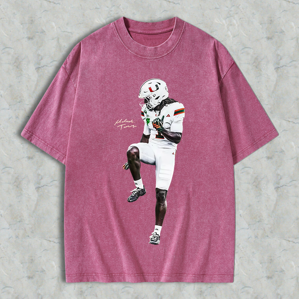 MaIachi T0ney "HE1SMAN" Football Merch Washed T-shirt