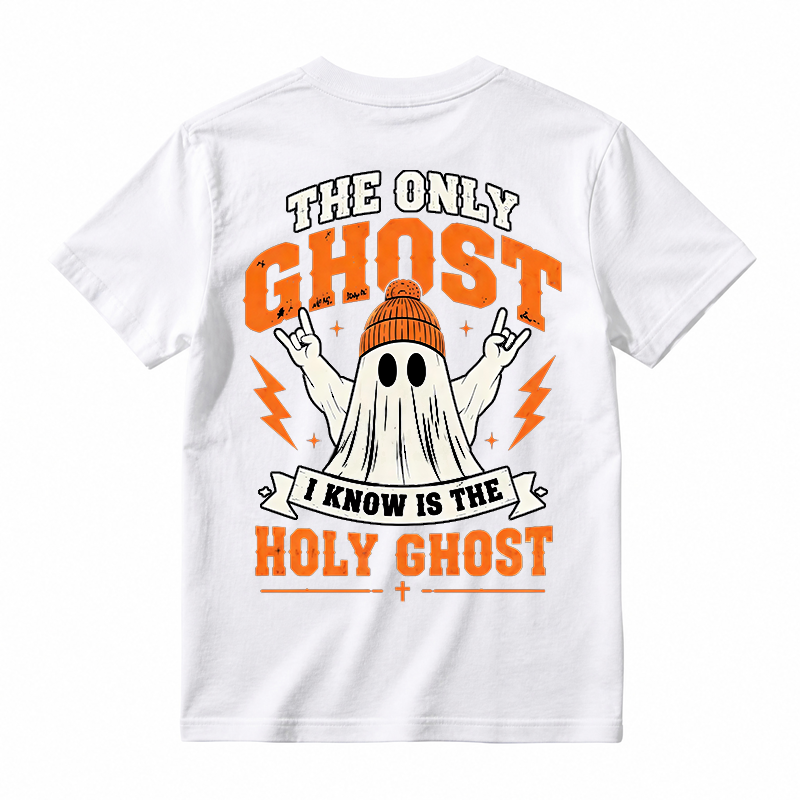 The Only Ghost I Know Is The Holy Ghost Funny Christian Halloween Graphic Tee