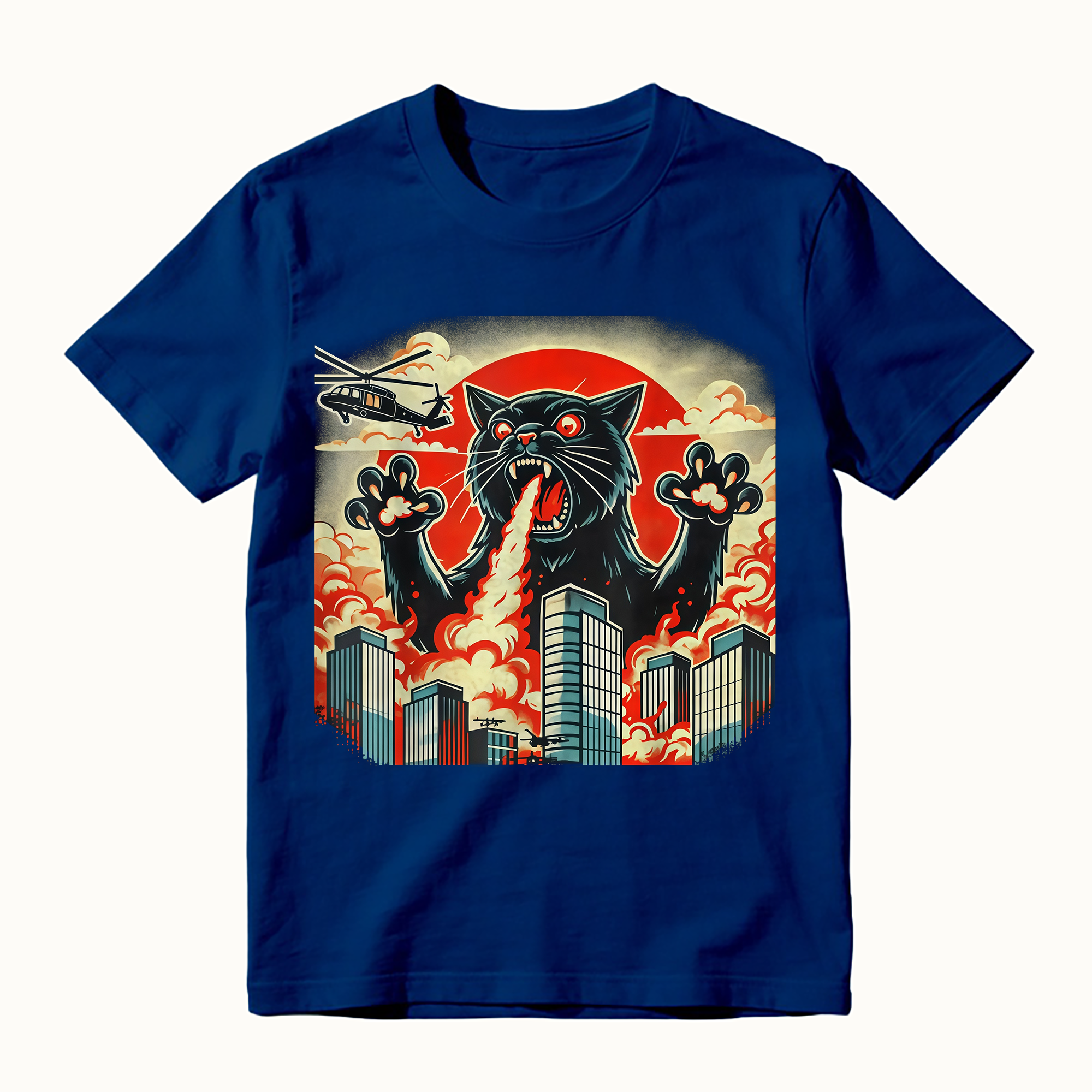 Catzilla Funny Japanese Art Graphic Tee