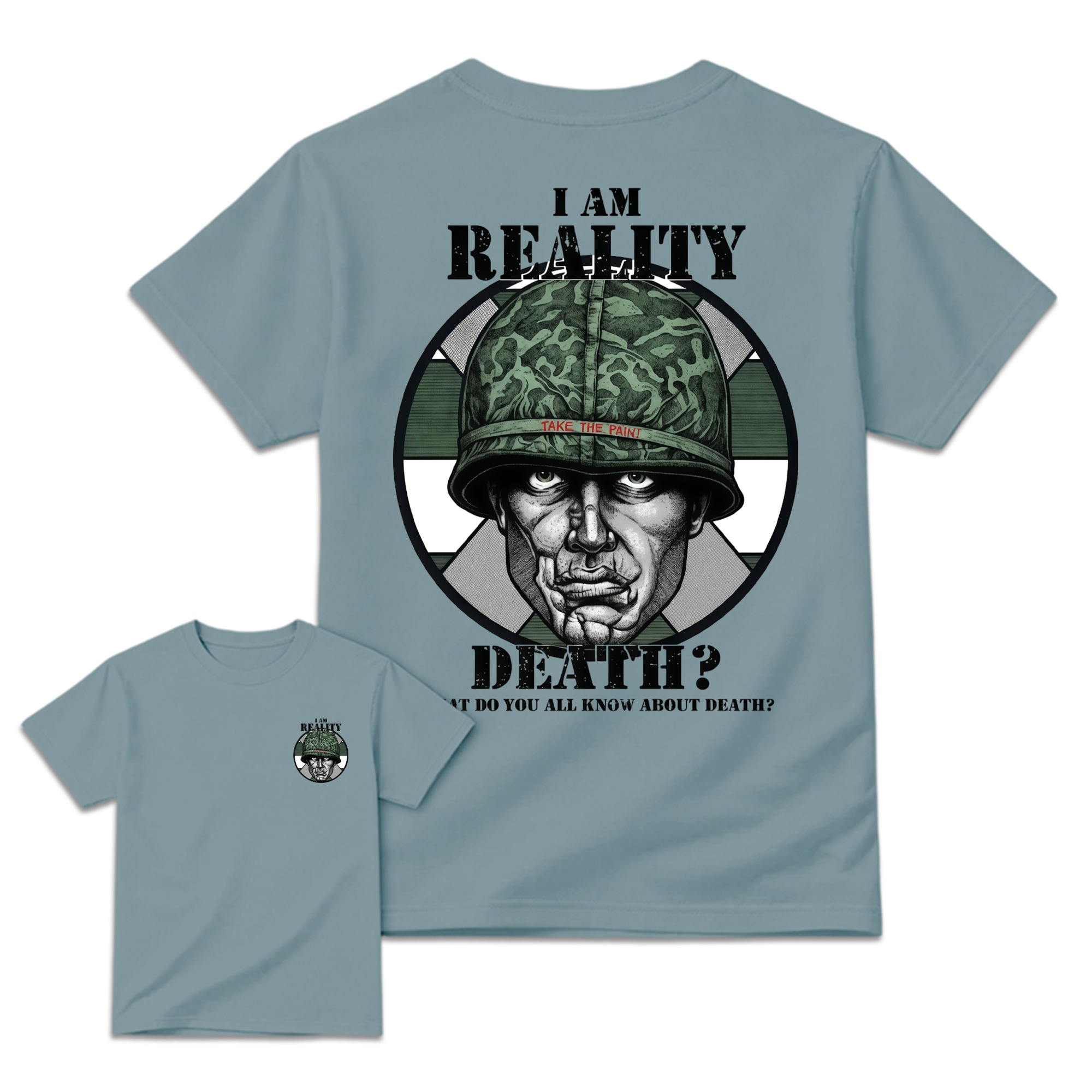 Plato0n I Am Reality Vintage 80s War Movie Graphic Tee for Veterans and Movie Fans