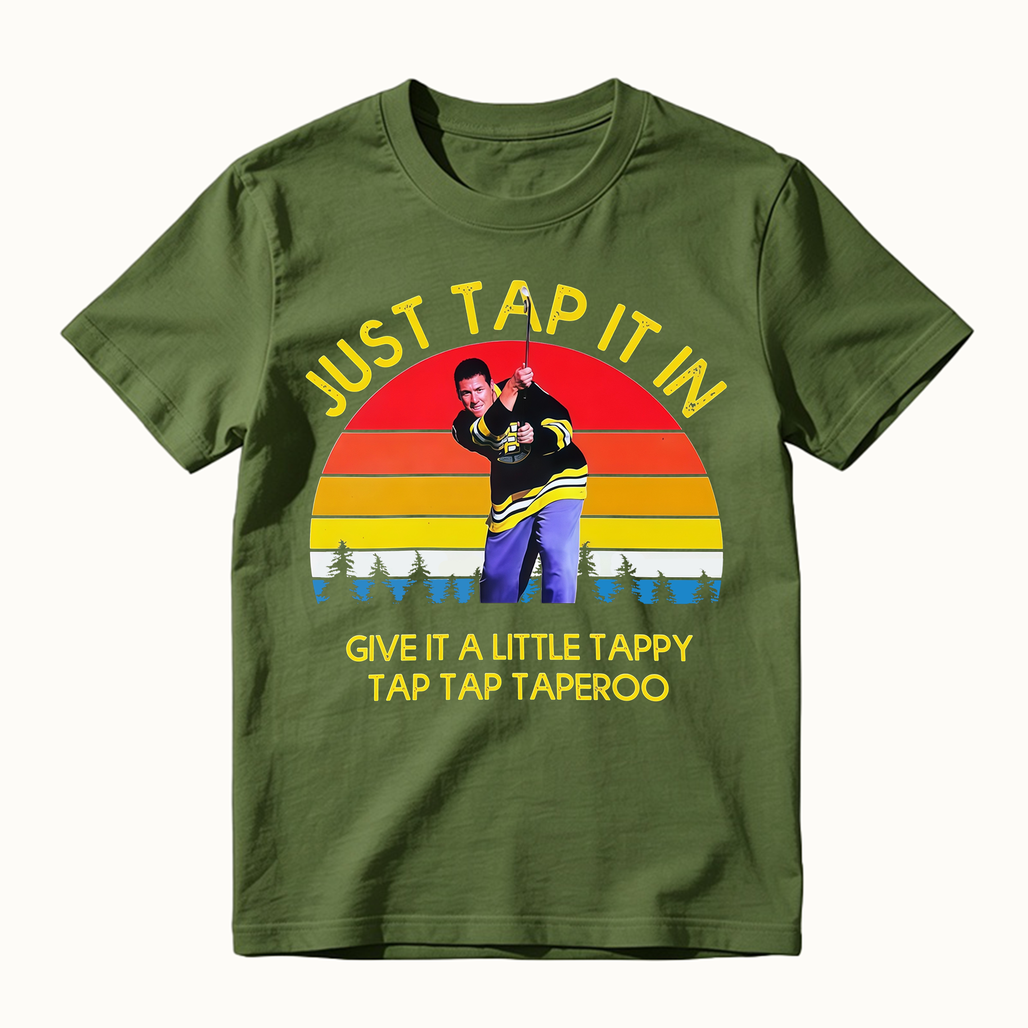 Just Tap It In Funny 90s Golf Movie Retro Sunset Graphic Tee