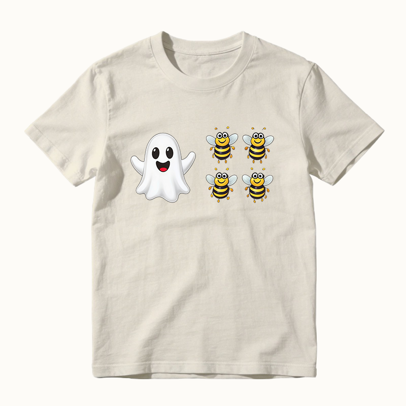 Cute Spooky Ghost And Bees Boo Bees Funny Halloween Graphic T‑Shirt