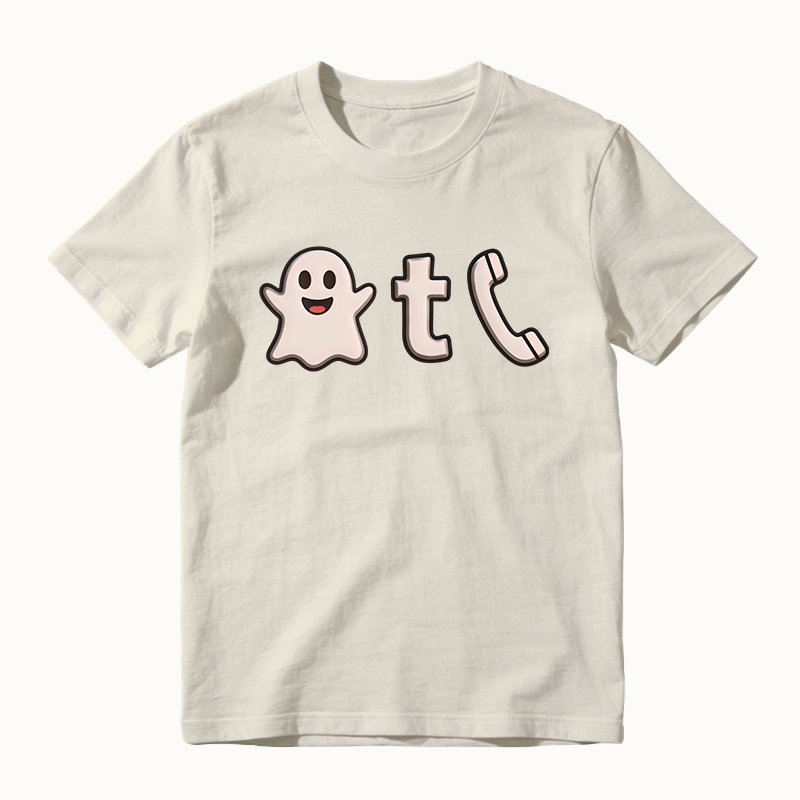 Halloween ghost t call phone text t-shirt