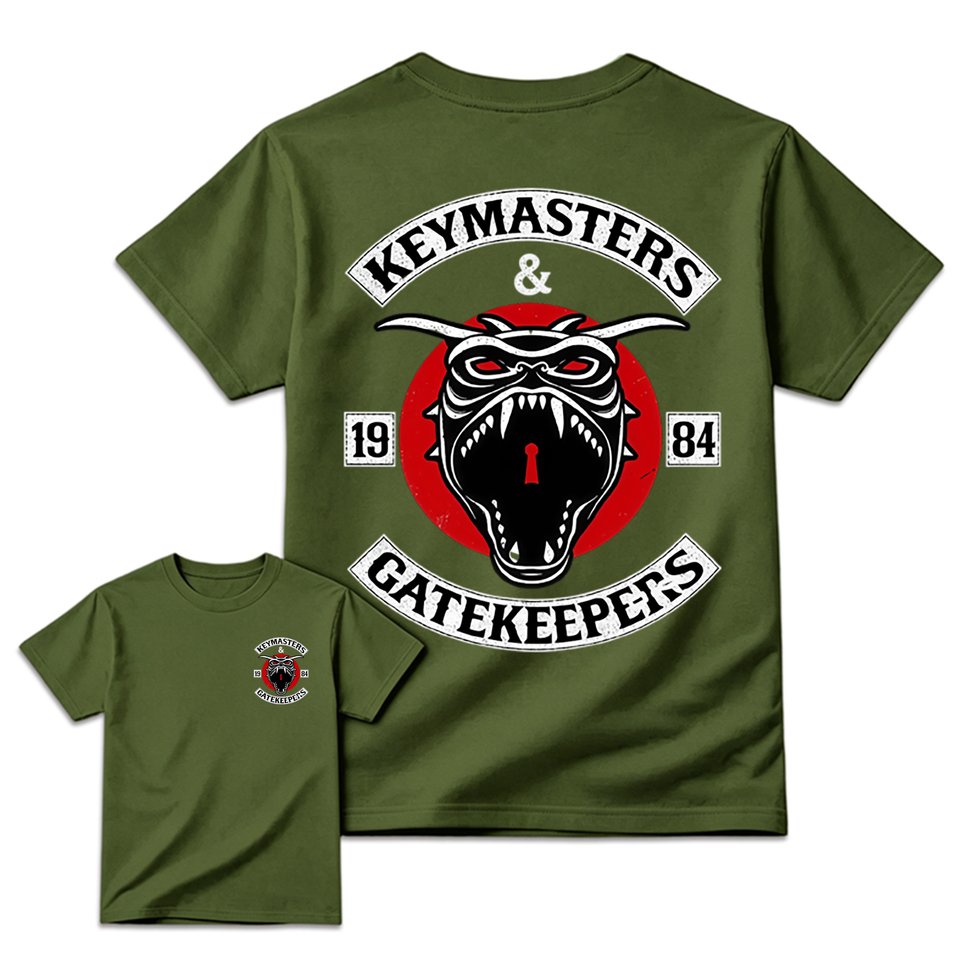Vintage Gh0stbusters Keymaster & Gatekeeper 1984 Cult Movie Horror Comedy T-Shirt