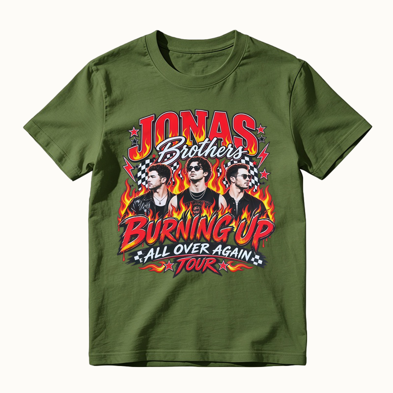 J0nas Brothers Burnin' Up All Over Again Tour Music T-shirt