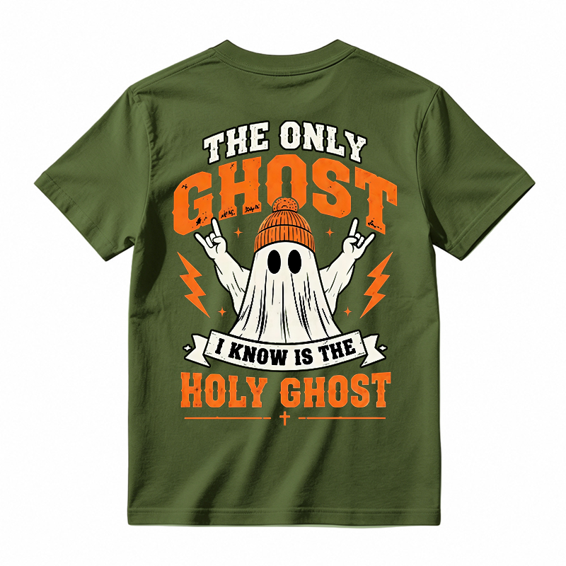 The Only Ghost I Know Is The Holy Ghost Funny Christian Halloween Graphic Tee