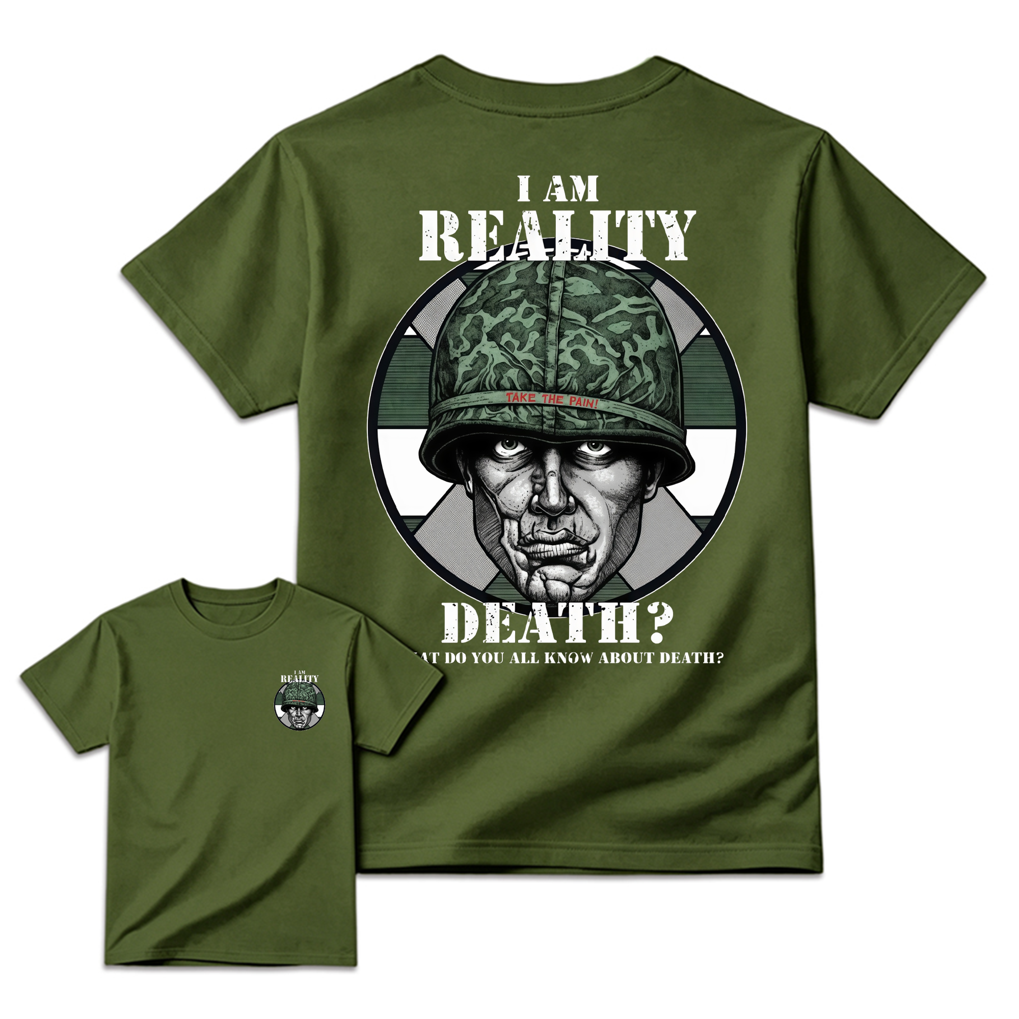Plato0n I Am Reality Vintage 80s War Movie Graphic Tee for Veterans and Movie Fans