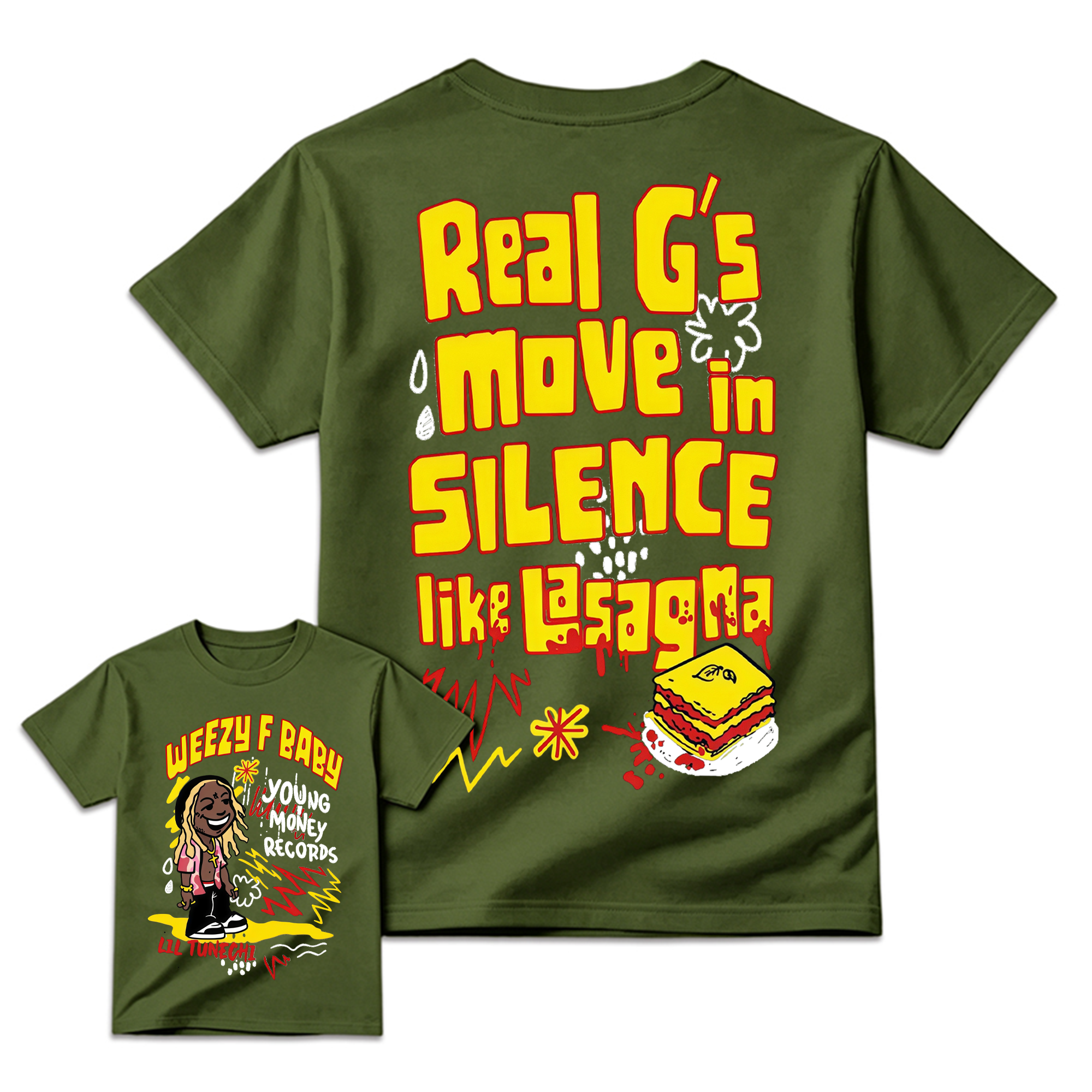 Real G's Move In Silence Like Lasagna Shirt, Young Money Records T-Shirt, Gifts For Rap Fans