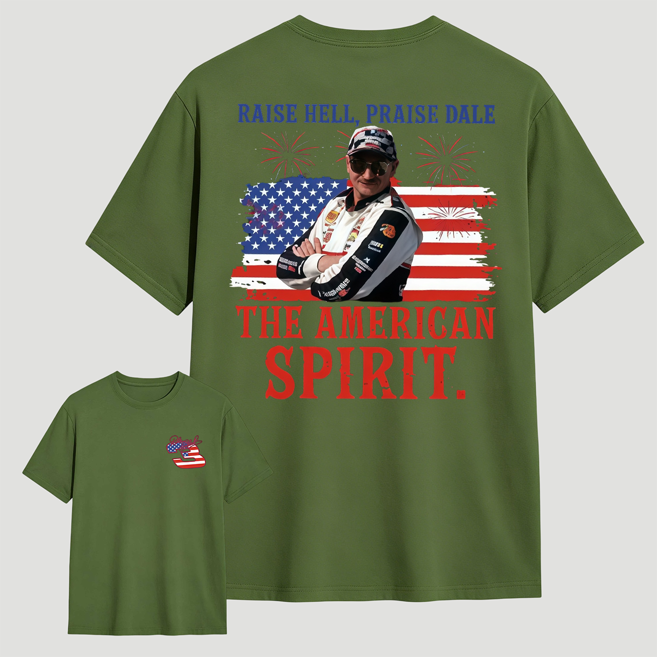 Raise Hell Praise Dale The American Spirit T-Shirt, Dale Earnhardt 4th Of July Tshirt, Vintage Racing Graphic Tee