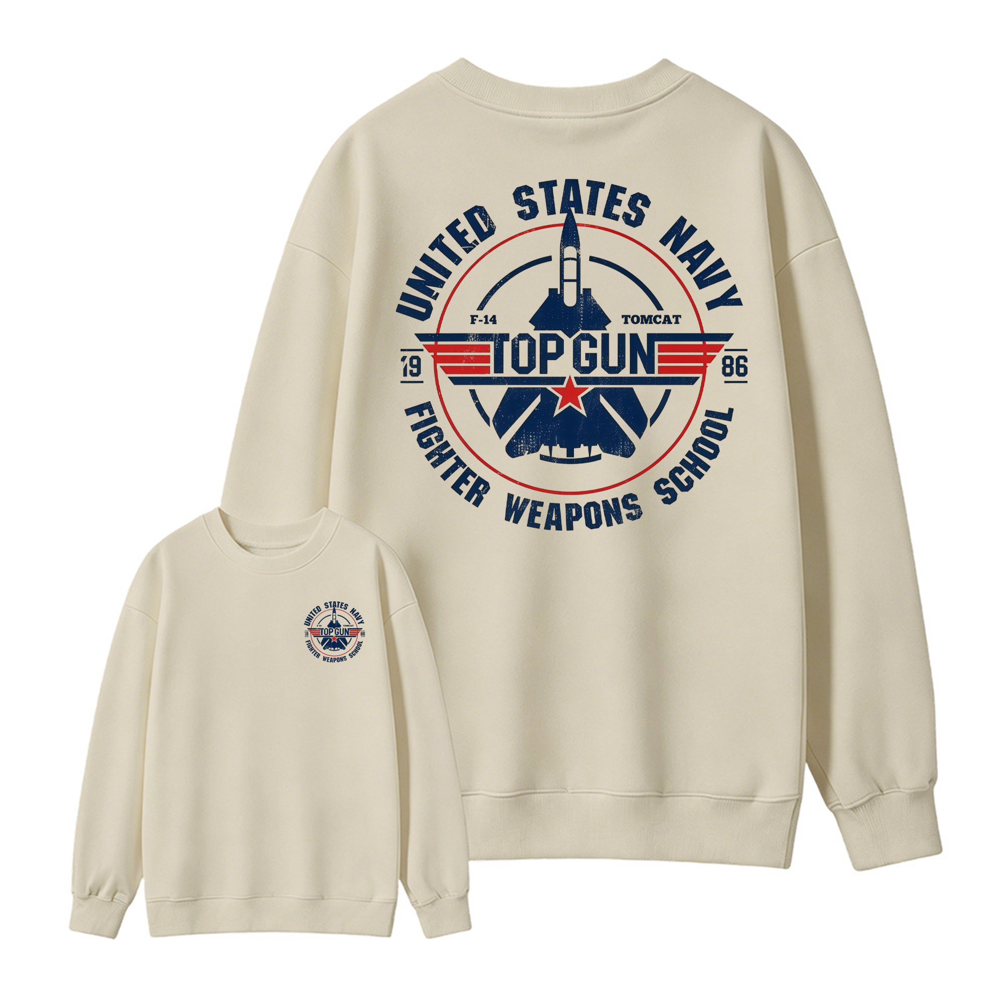 T0p Gun Vintage 80s Fighter Pilot Graphic Sweatshirt, Retro Military Aviation Sweatshirt, Navy Fighter Jet Unisex Sweatshirt