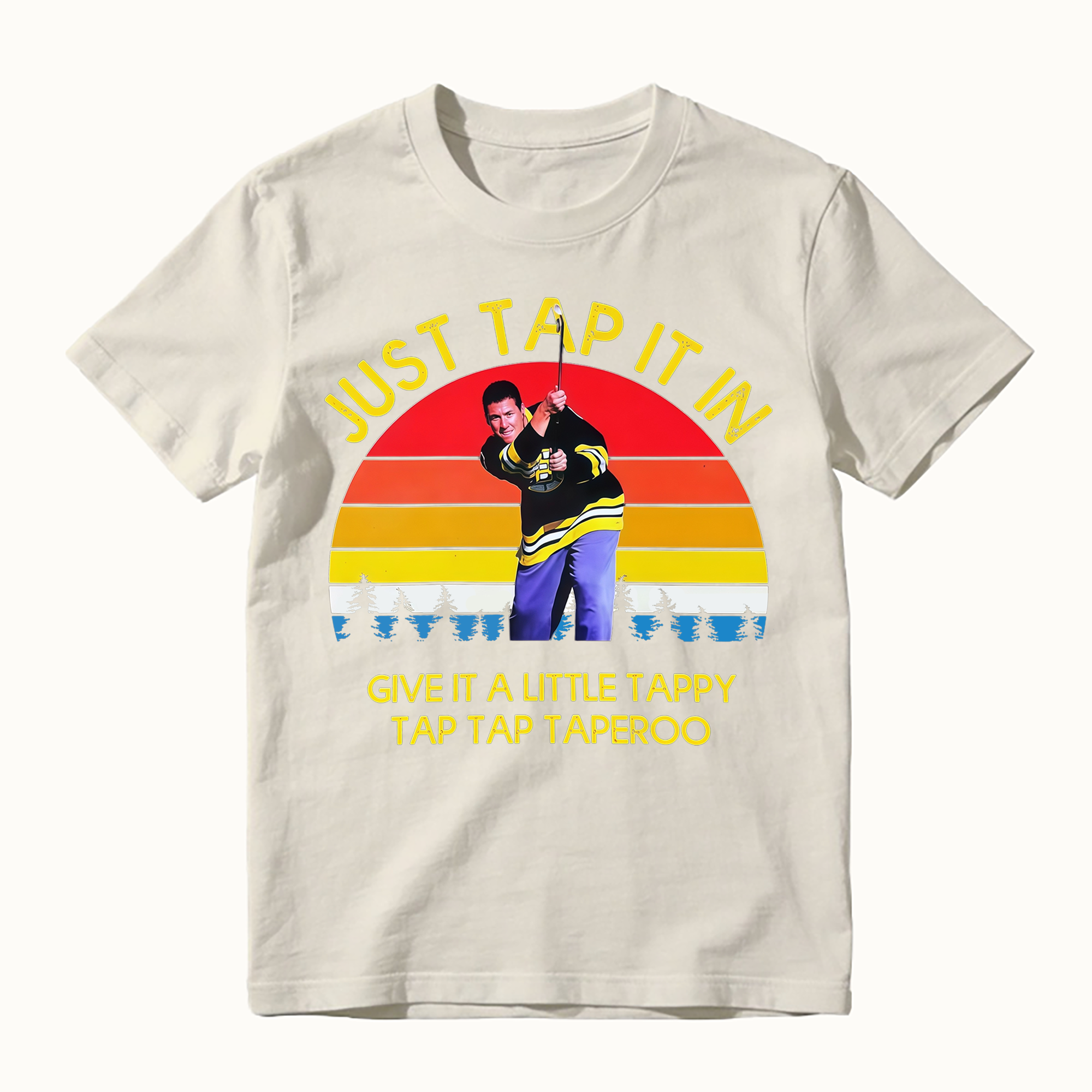 Just Tap It In Funny 90s Golf Movie Retro Sunset Graphic Tee