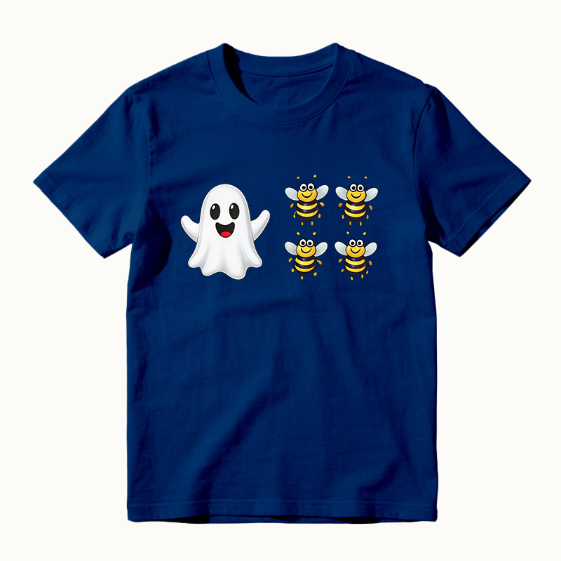Cute Spooky Ghost And Bees Boo Bees Funny Halloween Graphic T‑Shirt