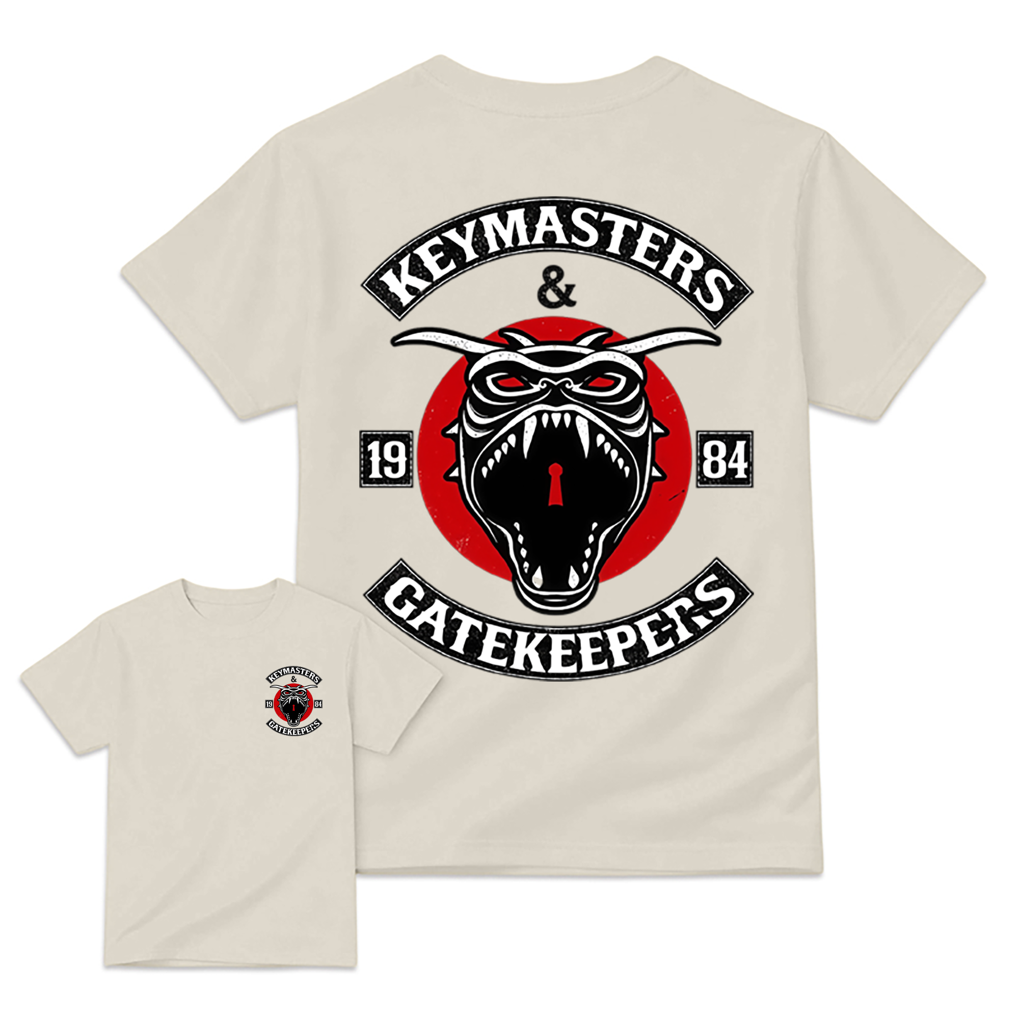 Vintage Gh0stbusters Keymaster & Gatekeeper 1984 Cult Movie Horror Comedy T-Shirt