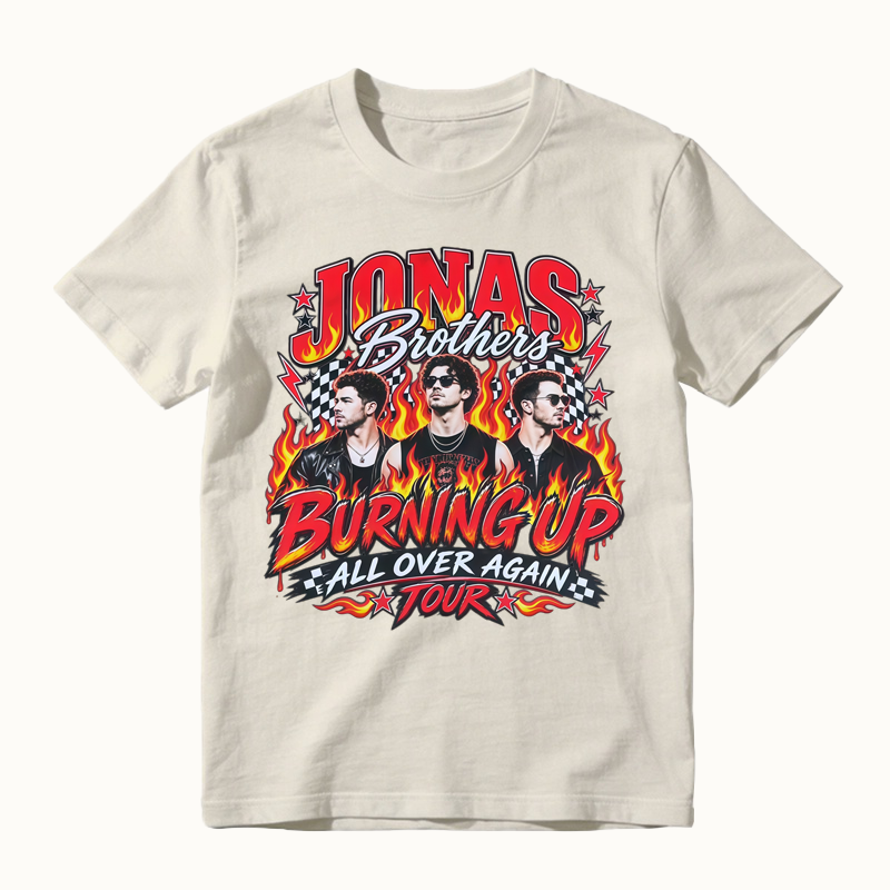 J0nas Brothers Burnin' Up All Over Again Tour Music T-shirt