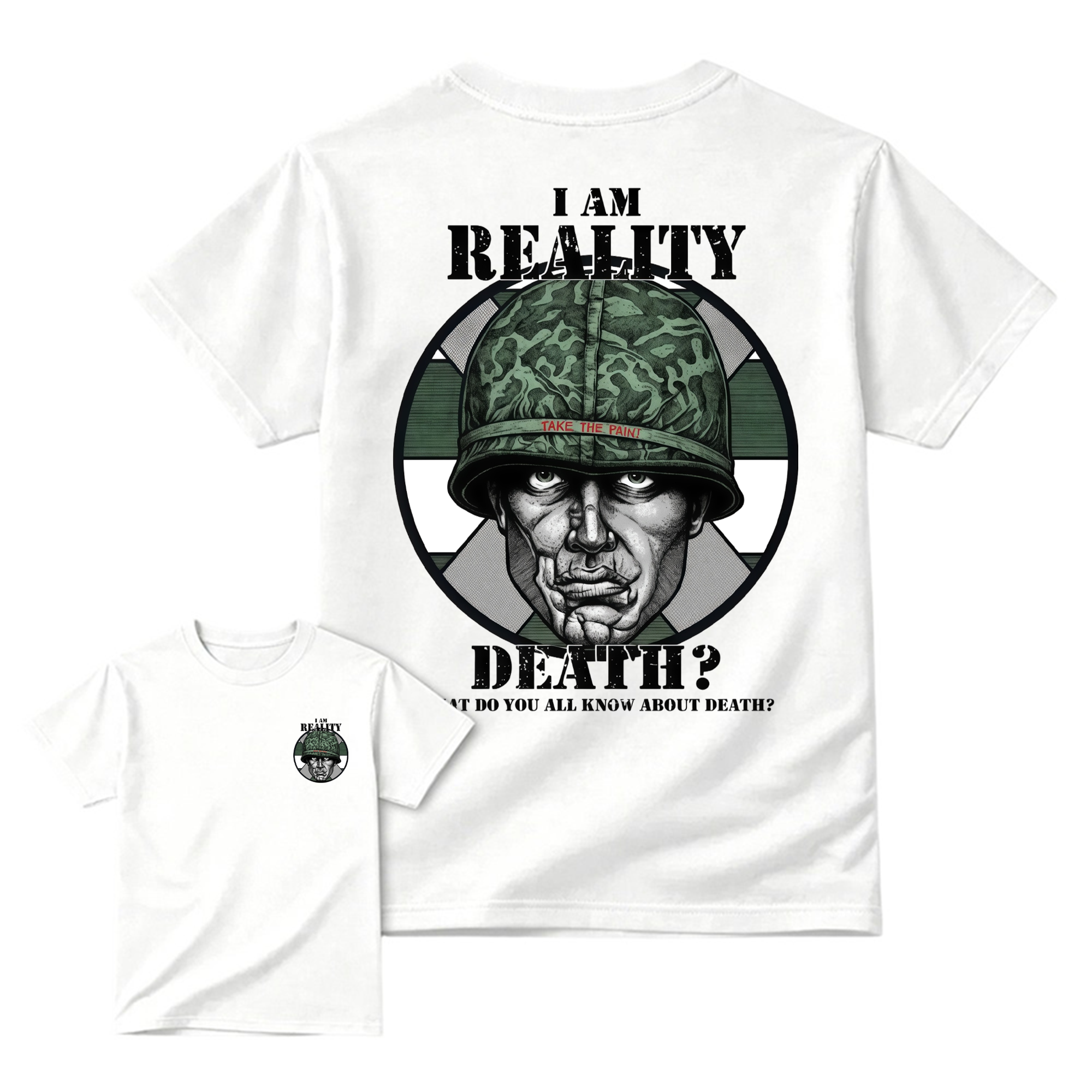 Plato0n I Am Reality Vintage 80s War Movie Graphic Tee for Veterans and Movie Fans