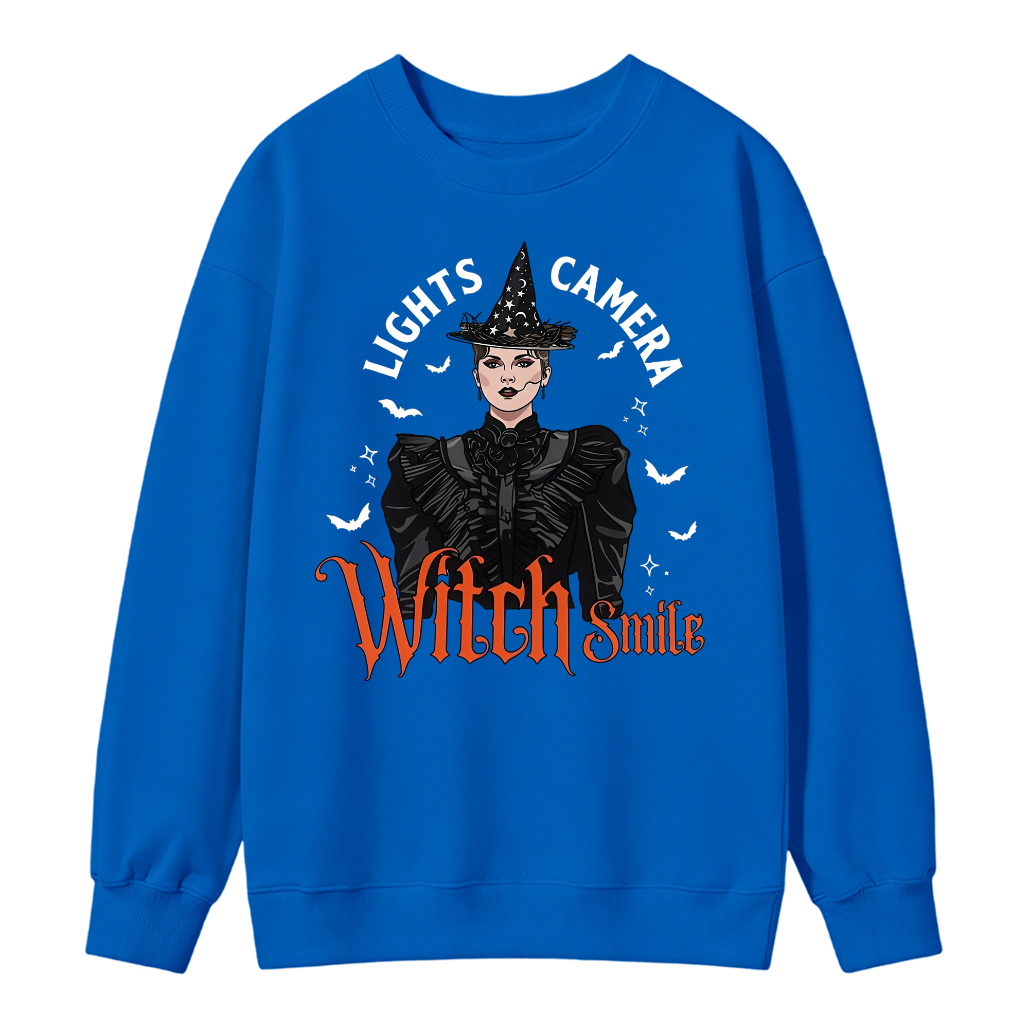 Lights, Camera, Witch Smile! Premium Spooky Season Graphic Sweatshirt