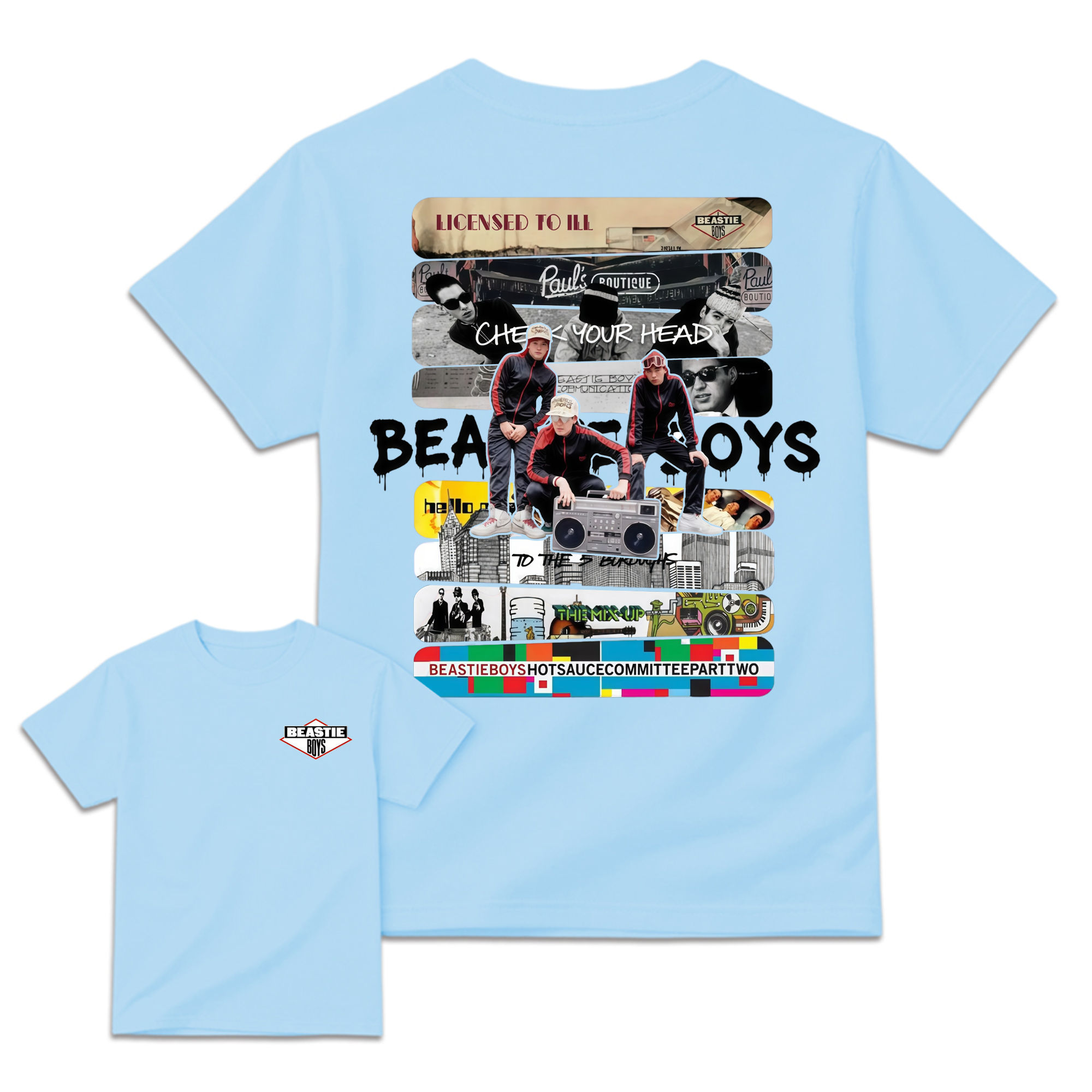 To Honor Beastie Boys Vintage Hip Hop Rap Albums Tour Graphic T-shirt