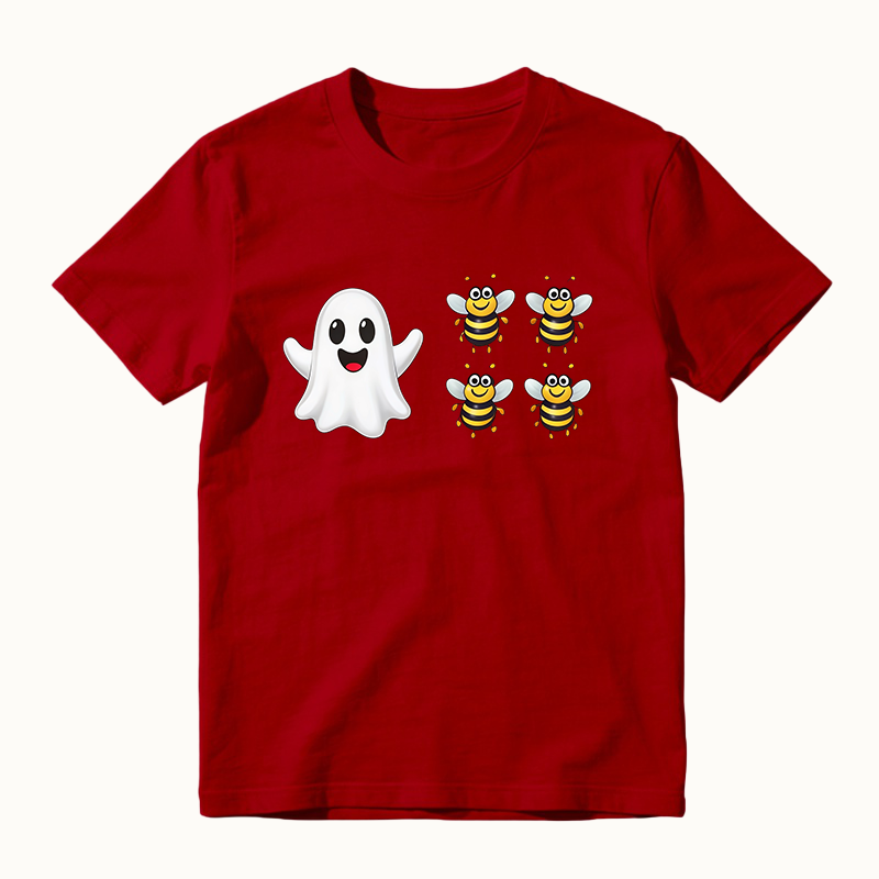 Cute Spooky Ghost And Bees Boo Bees Funny Halloween Graphic T‑Shirt