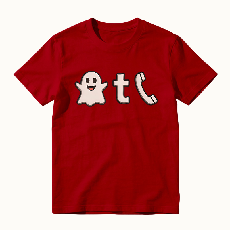 Halloween ghost t call phone text t-shirt