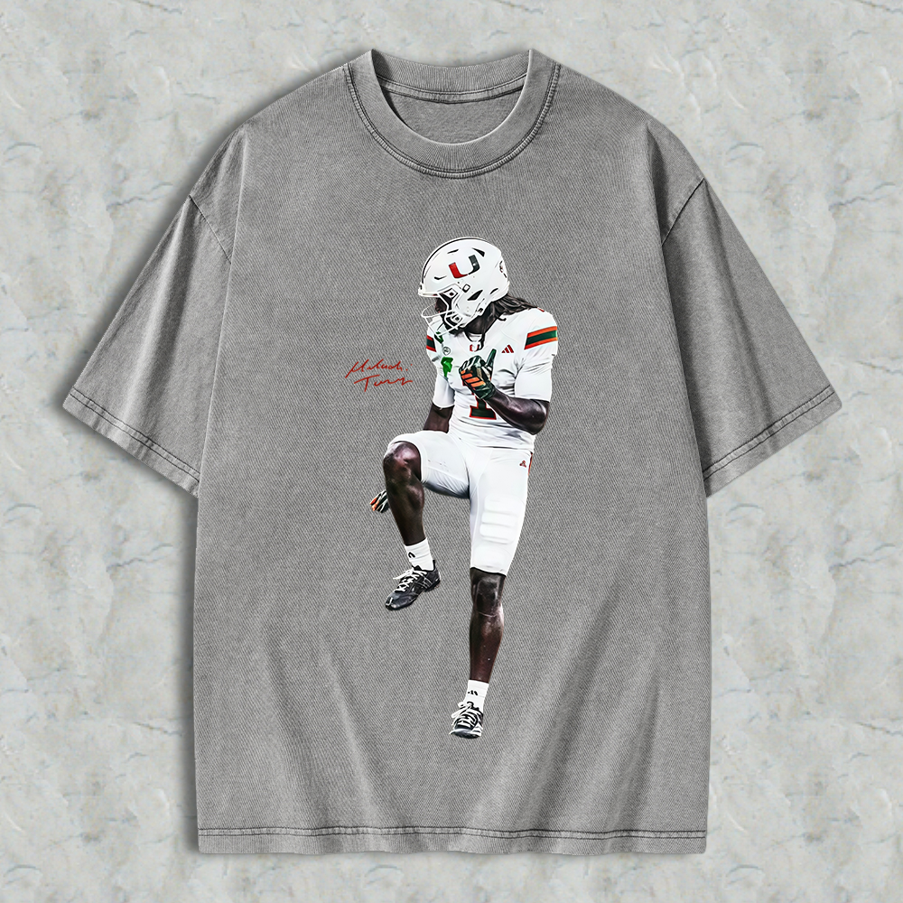 MaIachi T0ney "HE1SMAN" Football Merch Washed T-shirt