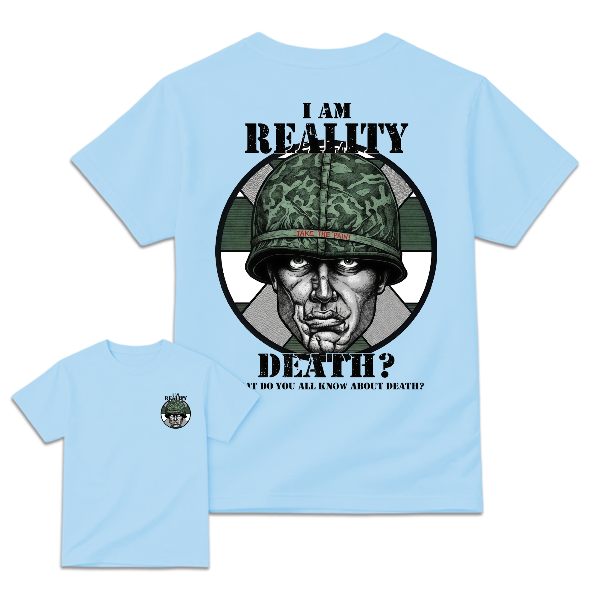Plato0n I Am Reality Vintage 80s War Movie Graphic Tee for Veterans and Movie Fans