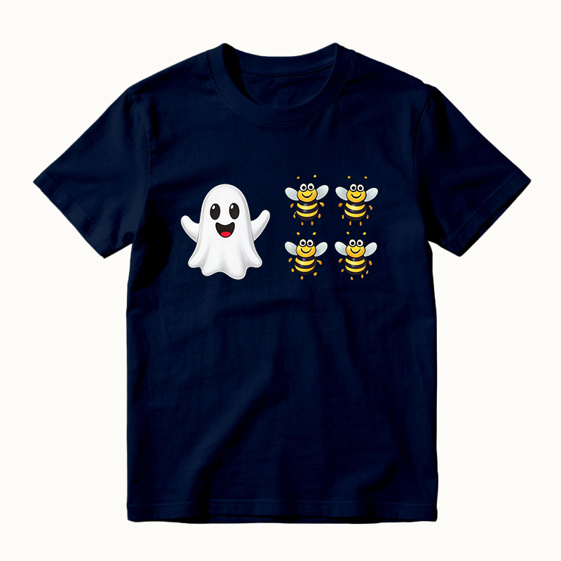 Cute Spooky Ghost And Bees Boo Bees Funny Halloween Graphic T‑Shirt