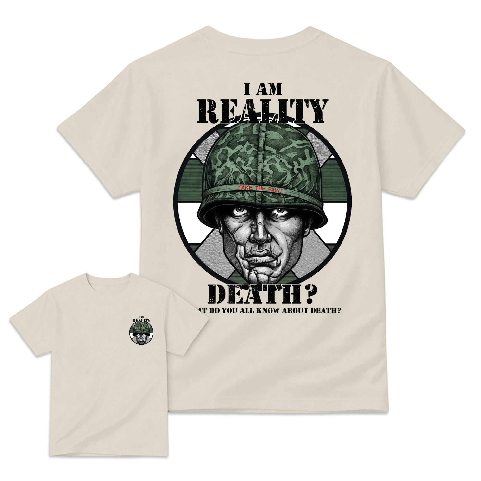 Plato0n I Am Reality Vintage 80s War Movie Graphic Tee for Veterans and Movie Fans