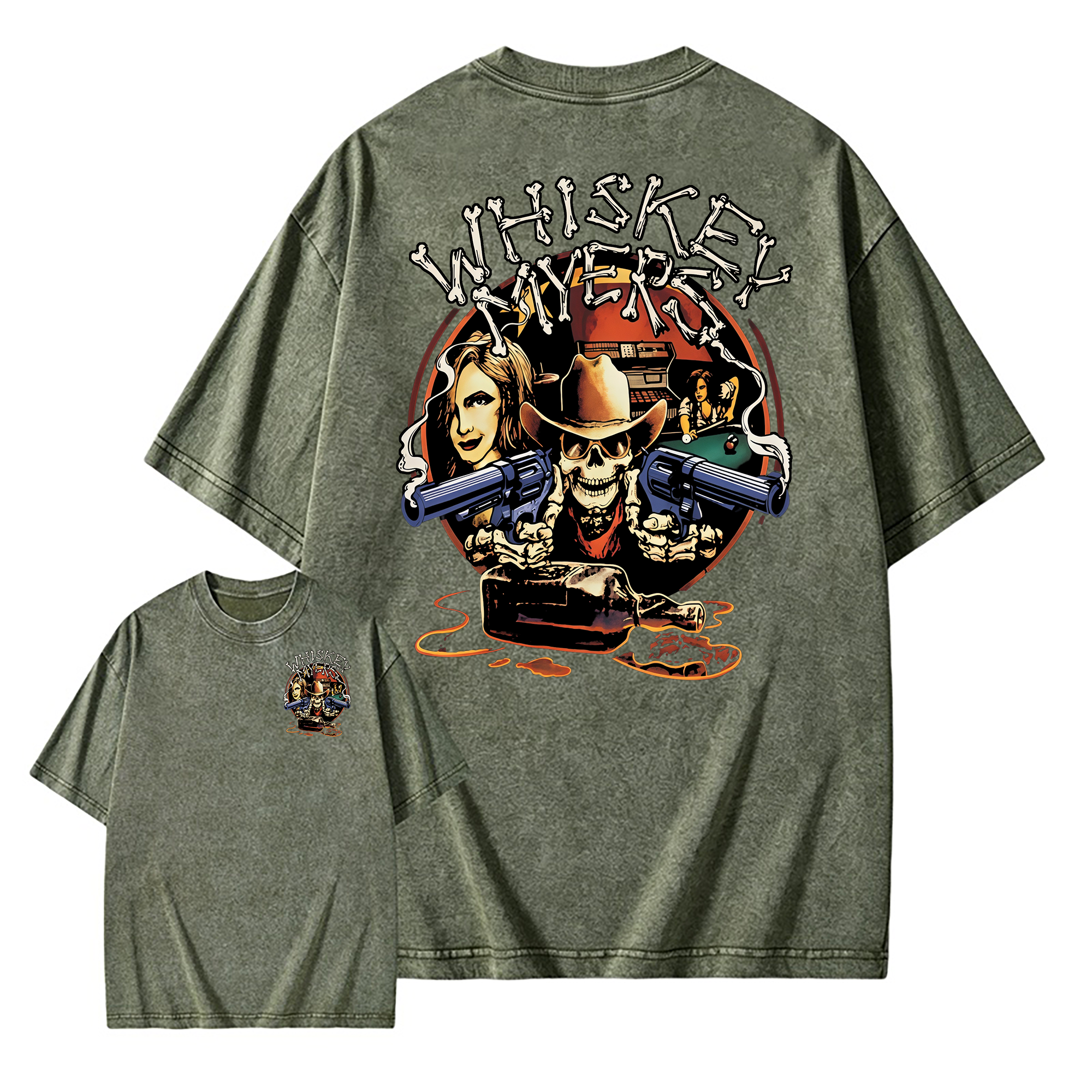 Wh1skey Myers Vintage Rock Band Shirt Washed T-shirt