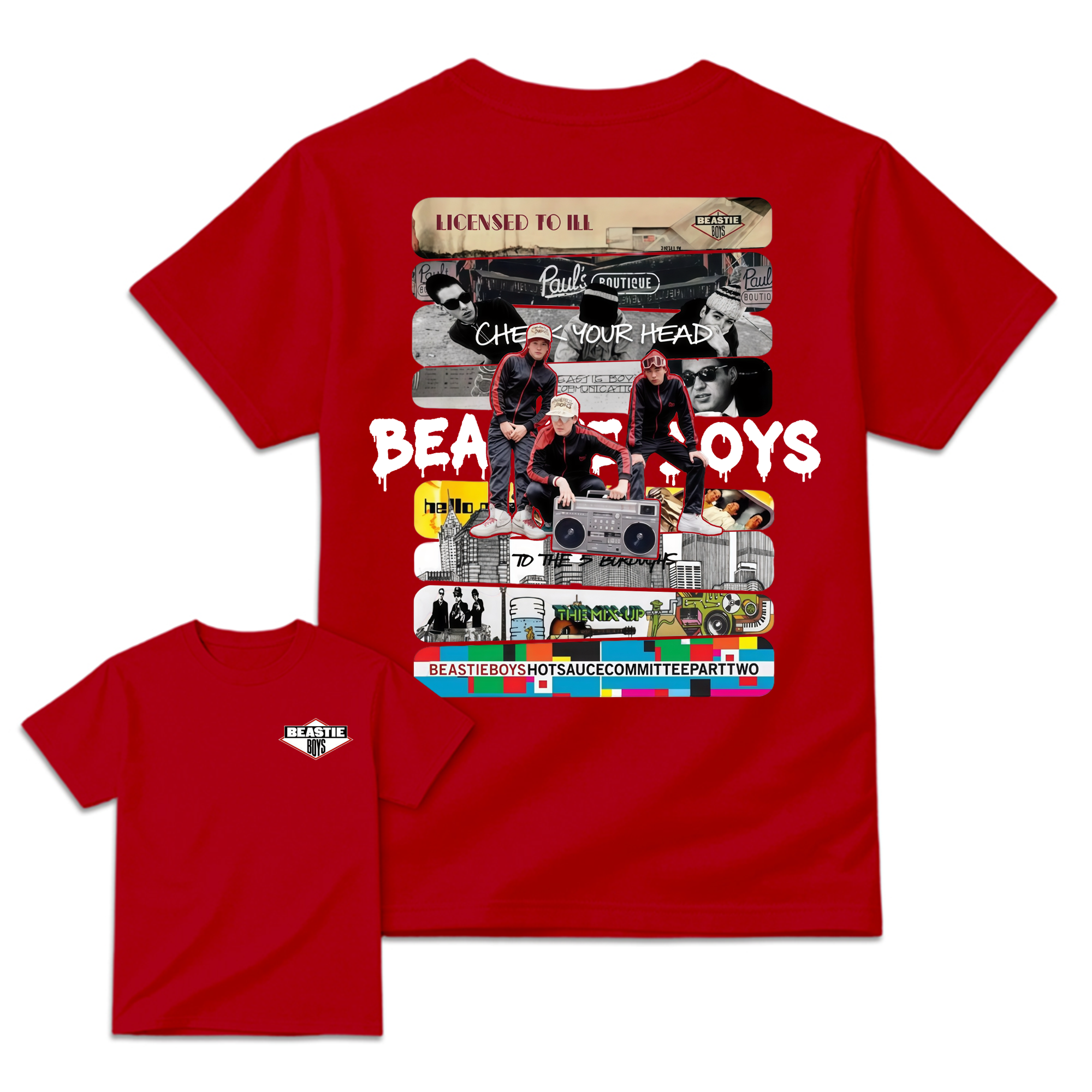 To Honor Beastie Boys Vintage Hip Hop Rap Albums Tour Graphic T-shirt