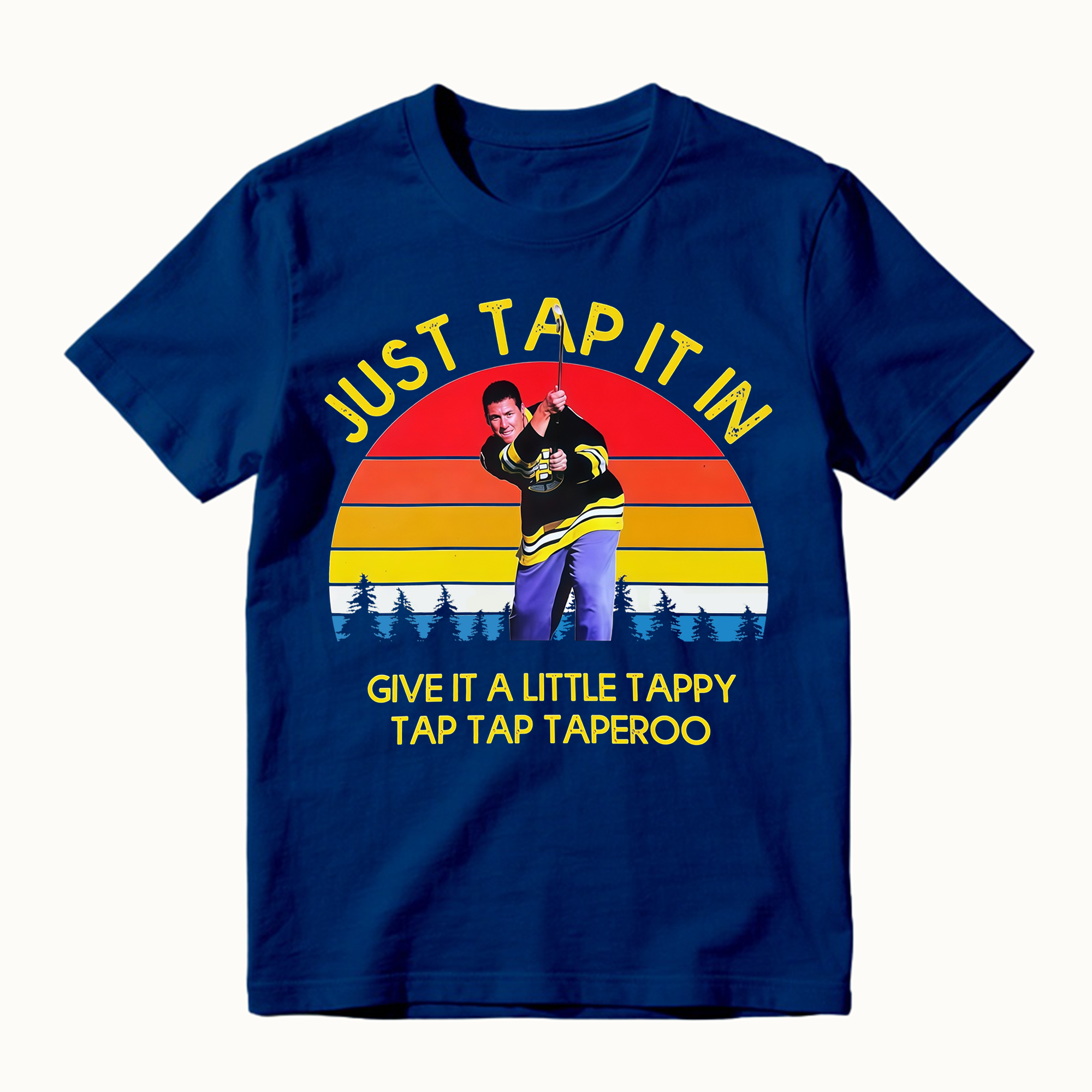Just Tap It In Funny 90s Golf Movie Retro Sunset Graphic Tee