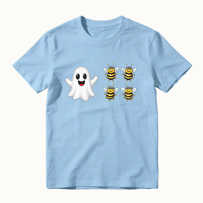Cute Spooky Ghost And Bees Boo Bees Funny Halloween Graphic T‑Shirt