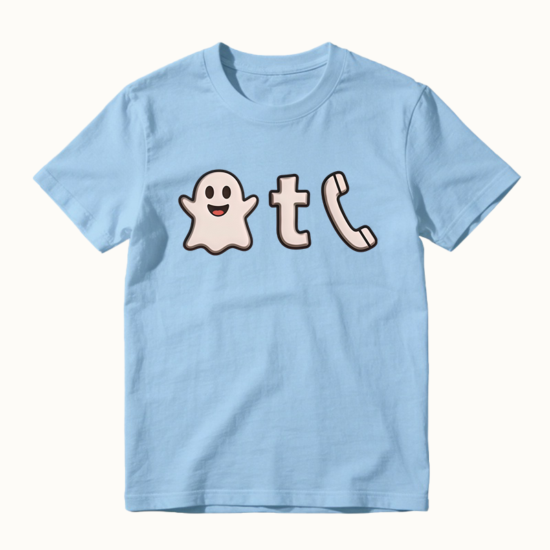 Halloween ghost t call phone text t-shirt