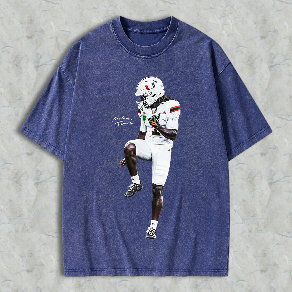 MaIachi T0ney "HE1SMAN" Football Merch Washed T-shirt