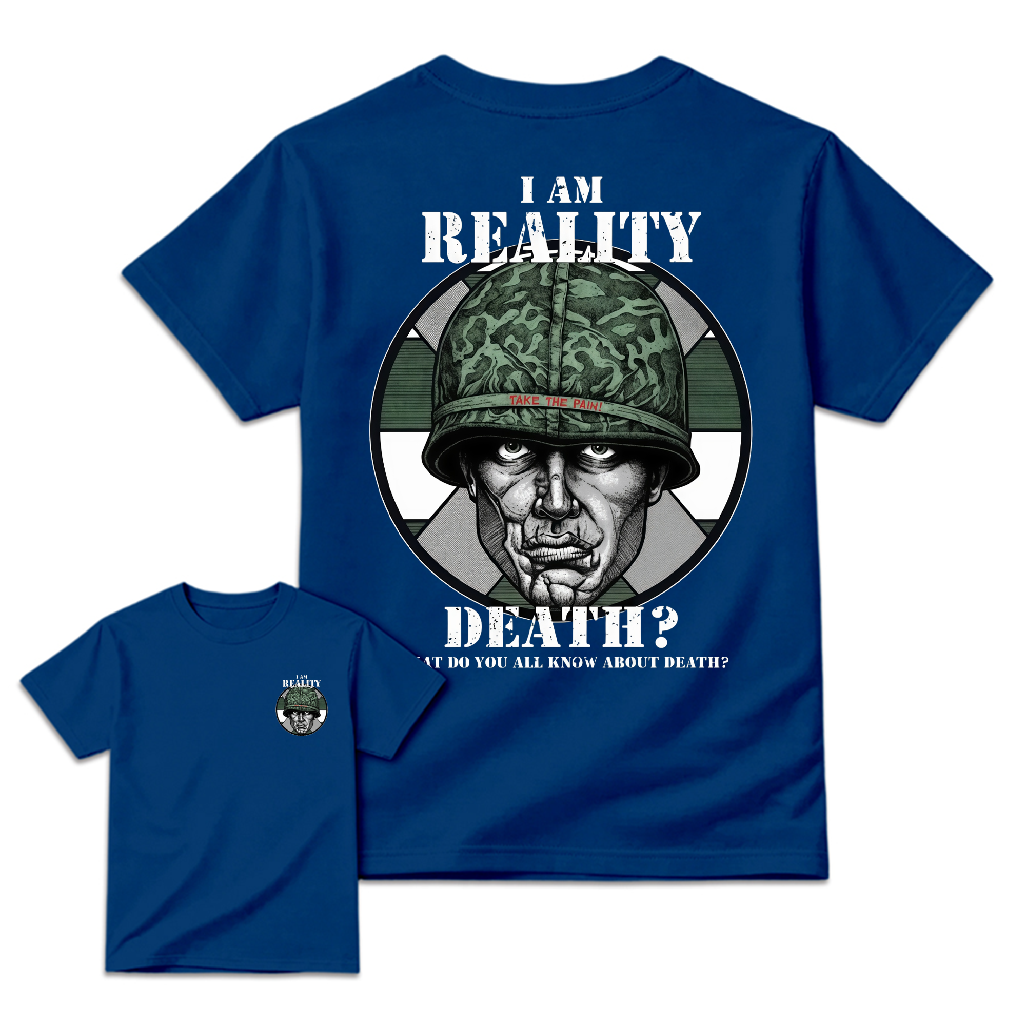 Plato0n I Am Reality Vintage 80s War Movie Graphic Tee for Veterans and Movie Fans