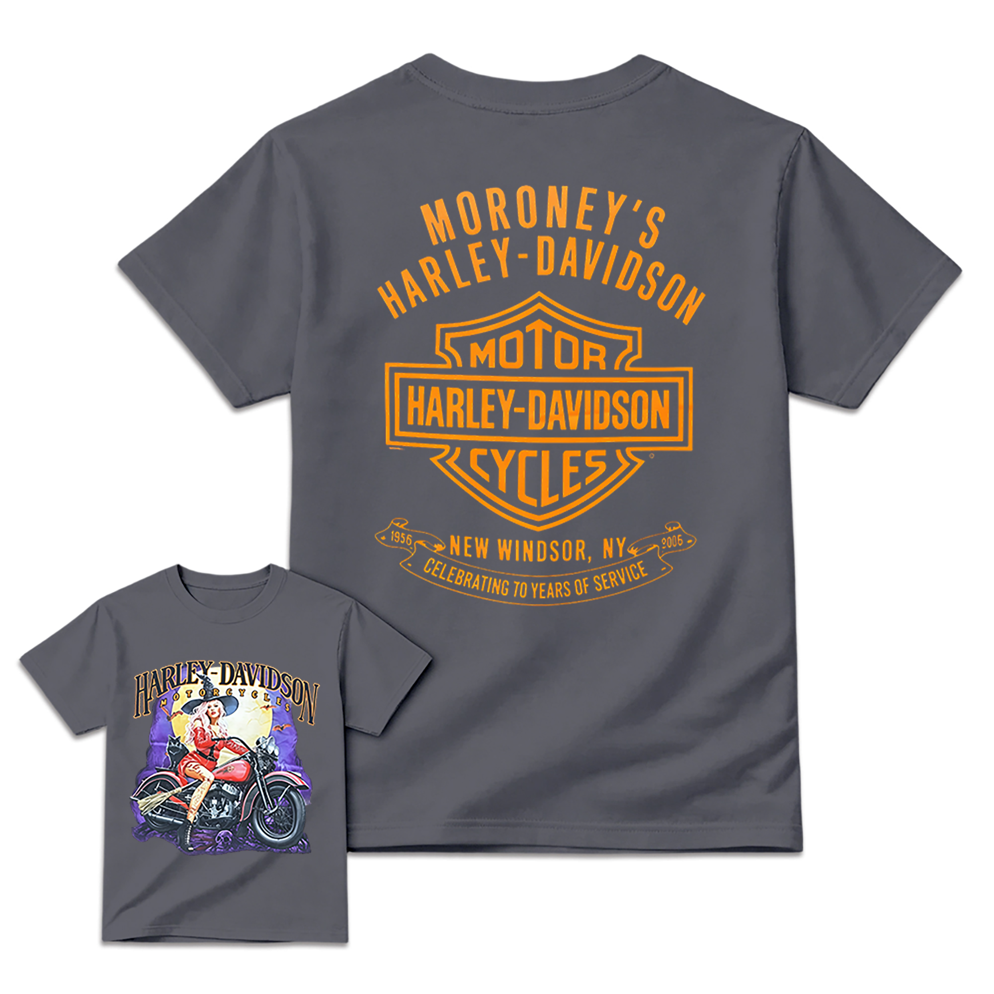 Harley-Davidson Witch Biker Graphic T-Shirt – Halloween Retro Motorcycle Tee