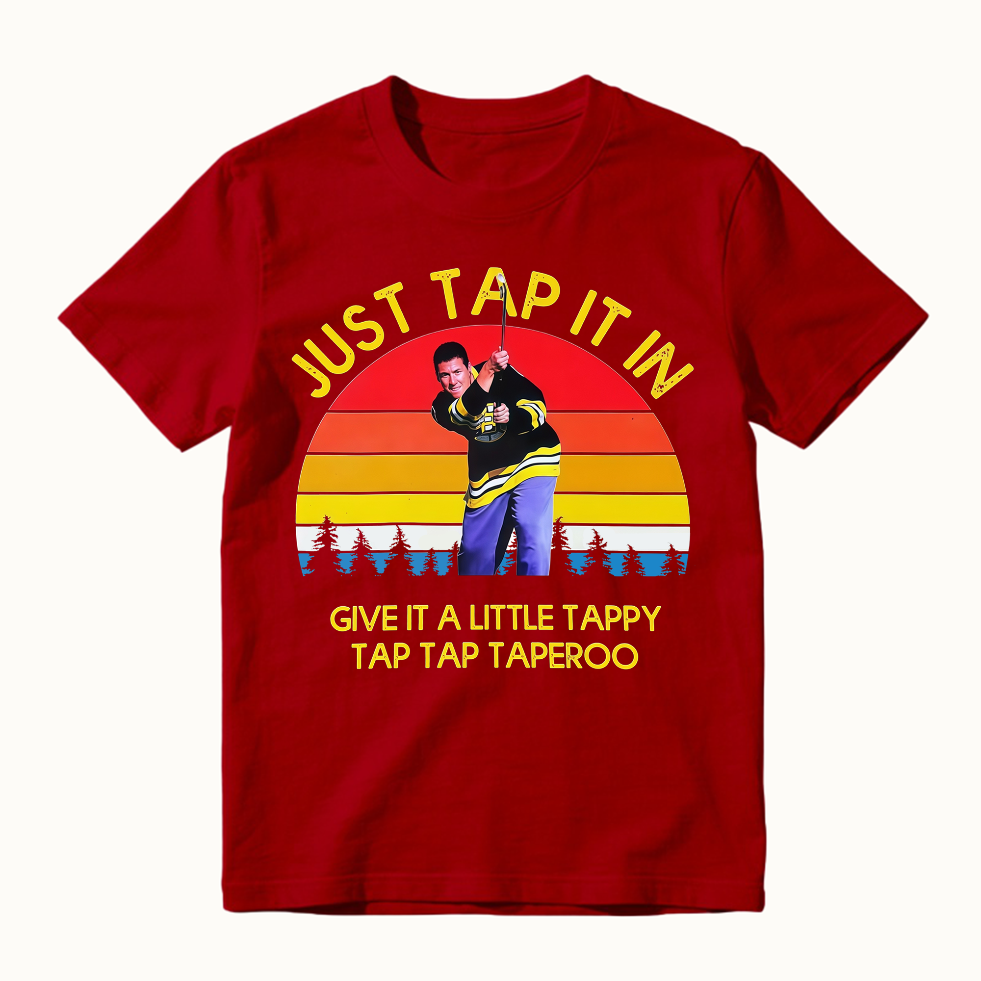 Just Tap It In Funny 90s Golf Movie Retro Sunset Graphic Tee