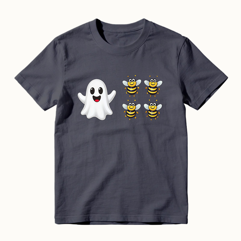 Cute Spooky Ghost And Bees Boo Bees Funny Halloween Graphic T‑Shirt