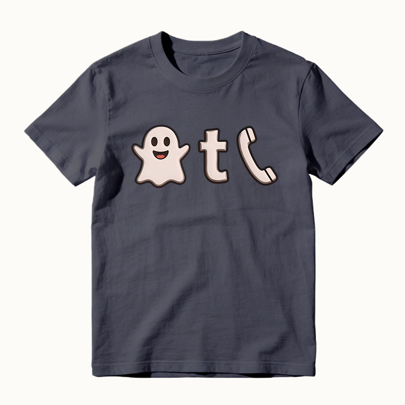 Halloween ghost t call phone text t-shirt