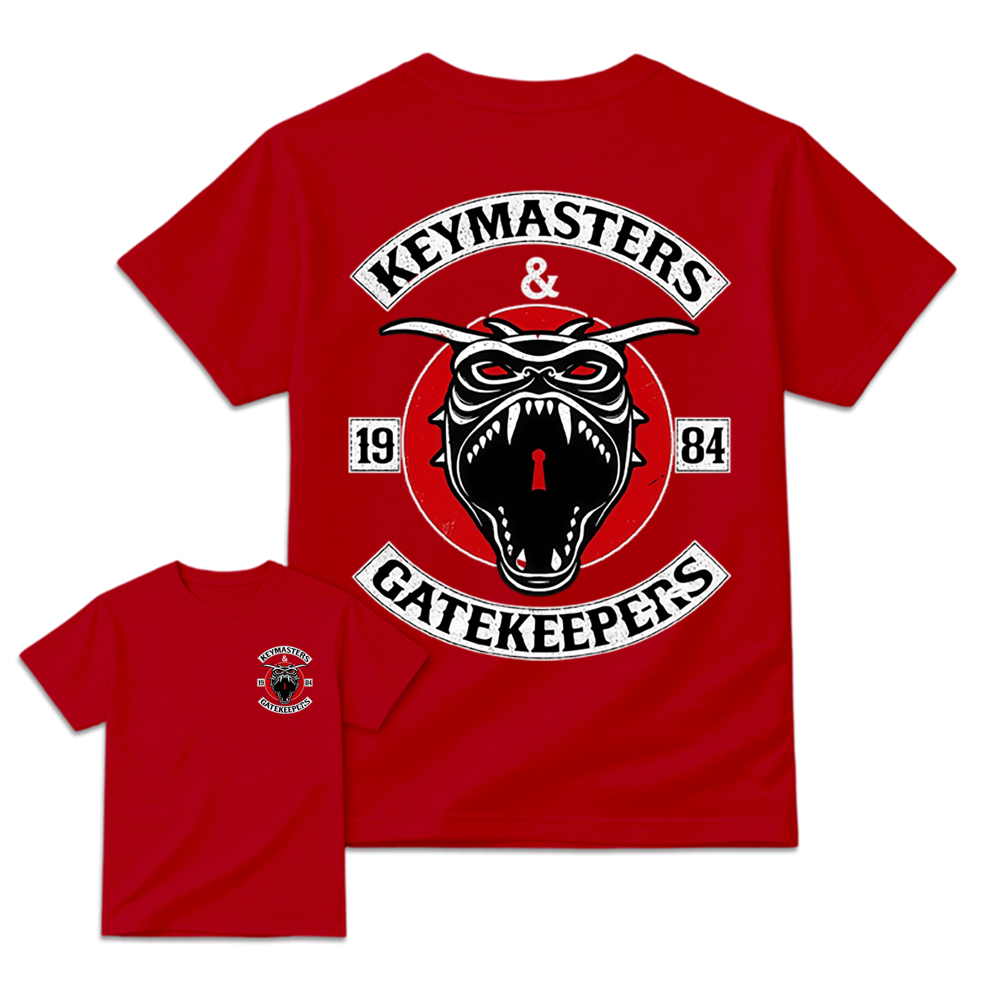 Vintage Gh0stbusters Keymaster & Gatekeeper 1984 Cult Movie Horror Comedy T-Shirt