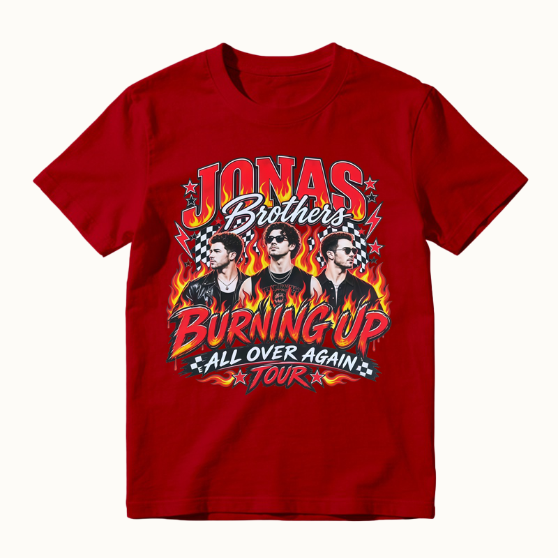 J0nas Brothers Burnin' Up All Over Again Tour Music T-shirt