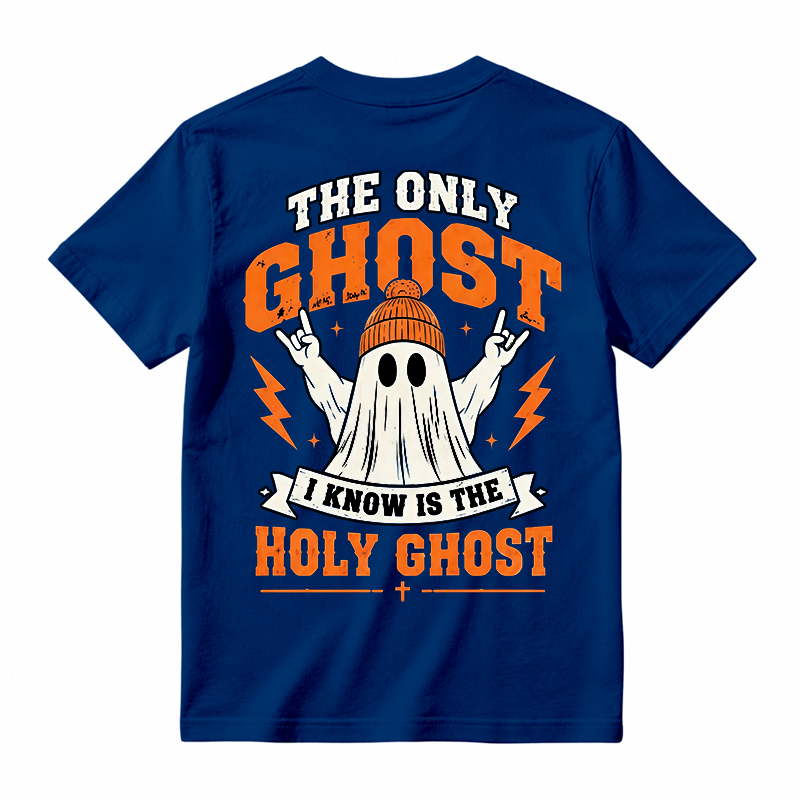The Only Ghost I Know Is The Holy Ghost Funny Christian Halloween Graphic Tee