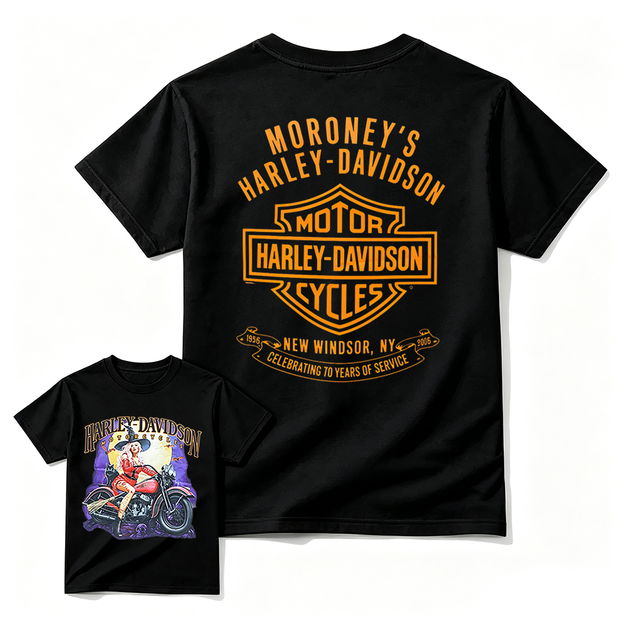 Harley-Davidson Witch Biker Graphic T-Shirt – Halloween Retro Motorcycle Tee