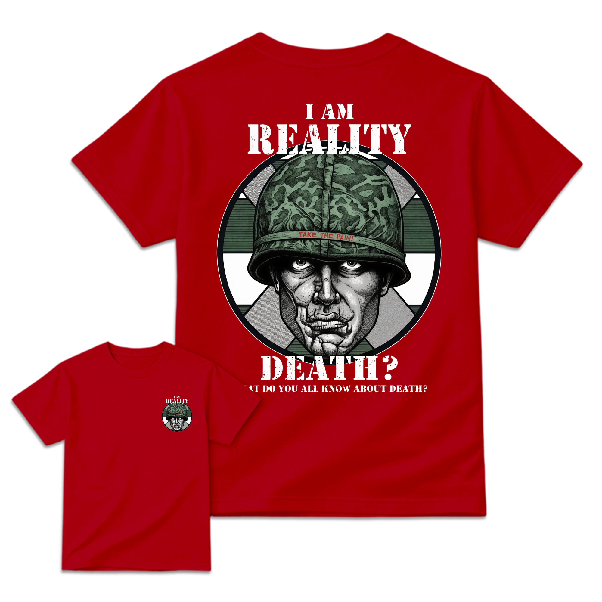Plato0n I Am Reality Vintage 80s War Movie Graphic Tee for Veterans and Movie Fans