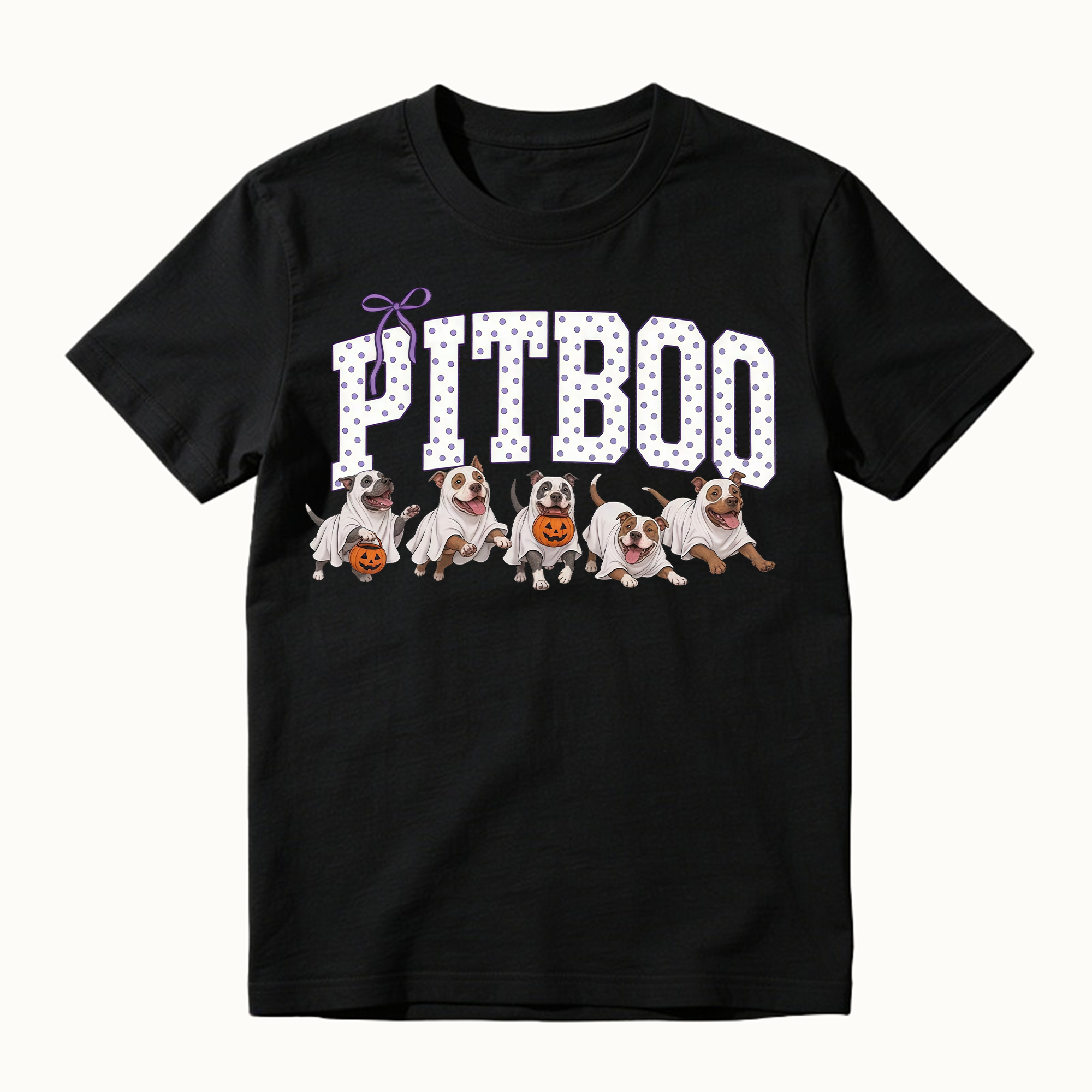 Cute Spooky Halloween Pitbull Shirt, Funny Pitboo Dog Mom Tee