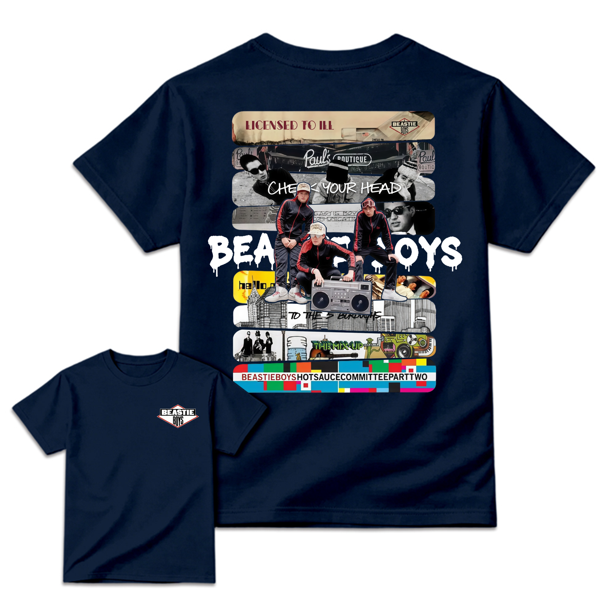 To Honor Beastie Boys Vintage Hip Hop Rap Albums Tour Graphic T-shirt