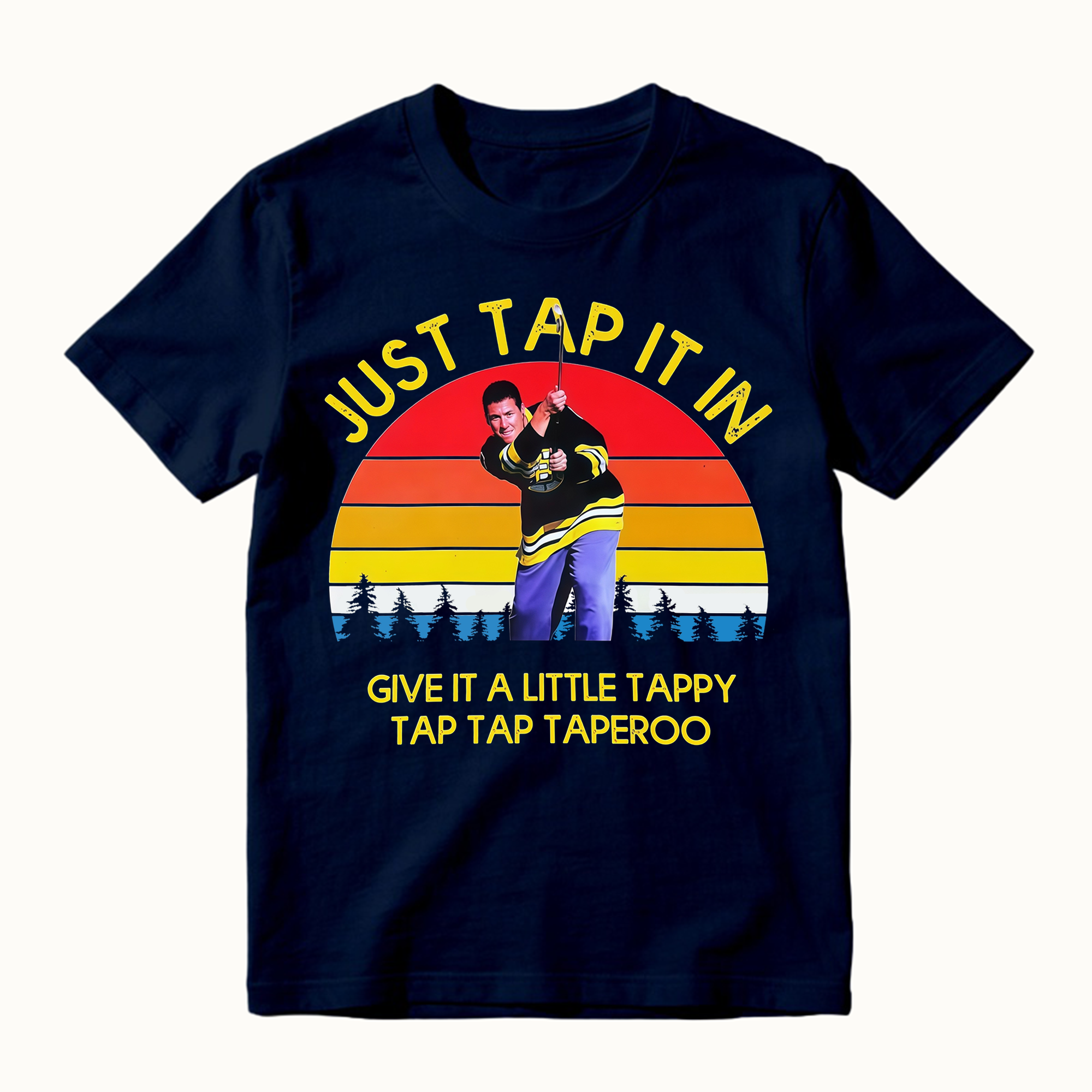 Just Tap It In Funny 90s Golf Movie Retro Sunset Graphic Tee