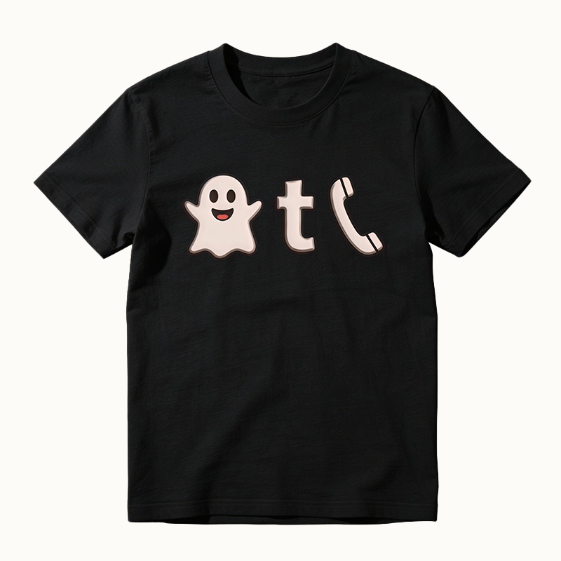 Halloween ghost t call phone text t-shirt