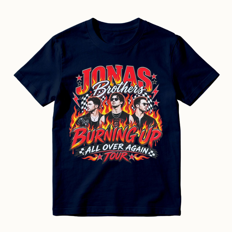 J0nas Brothers Burnin' Up All Over Again Tour Music T-shirt