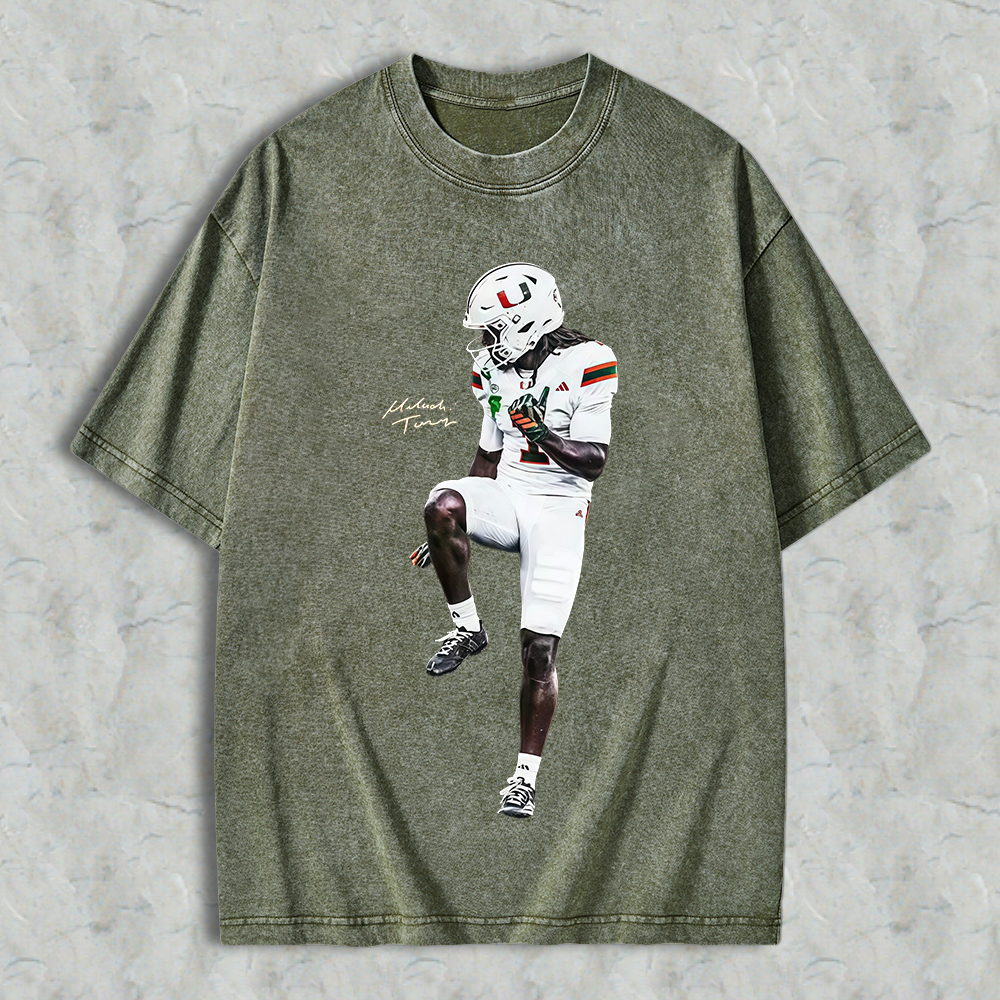 MaIachi T0ney "HE1SMAN" Football Merch Washed T-shirt